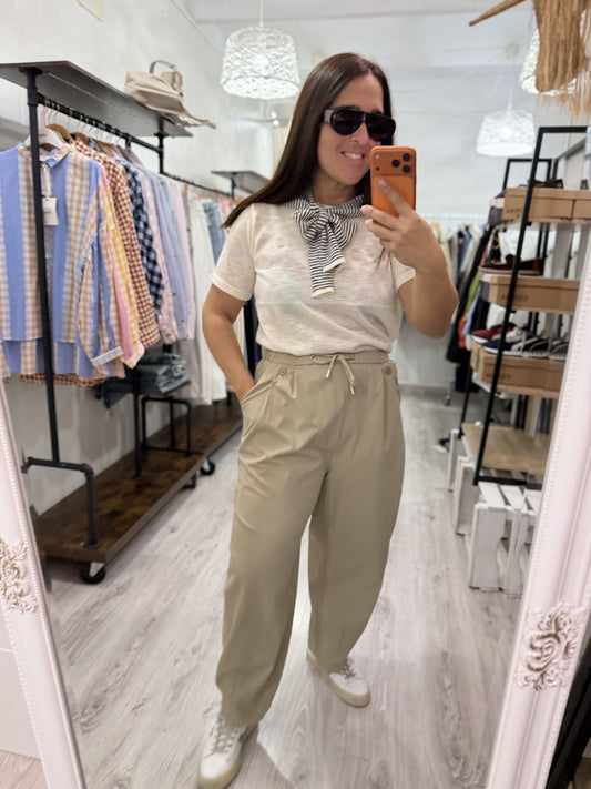 Camiseta Maica punto beige