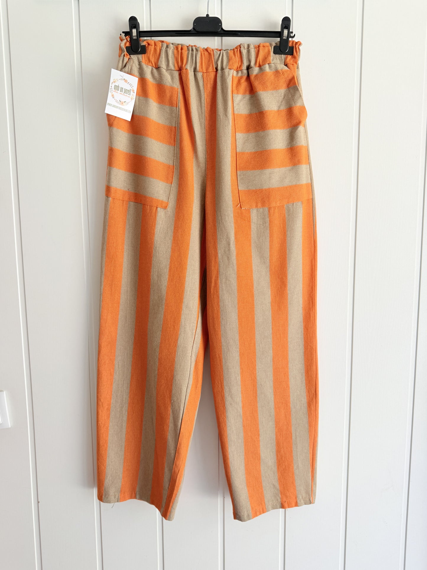 Pantalón Cascais naranja y camel