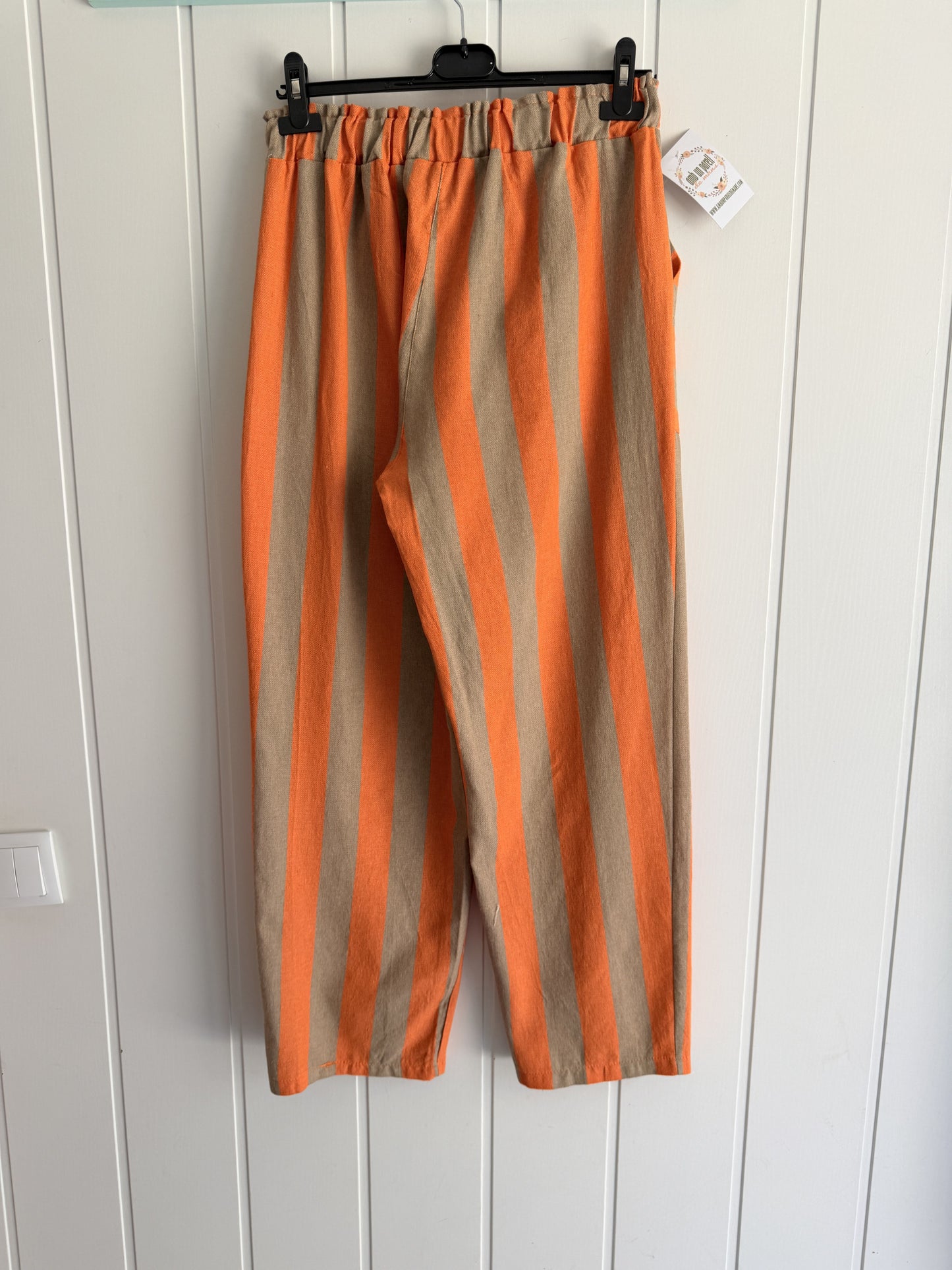 Pantalón Cascais naranja y camel