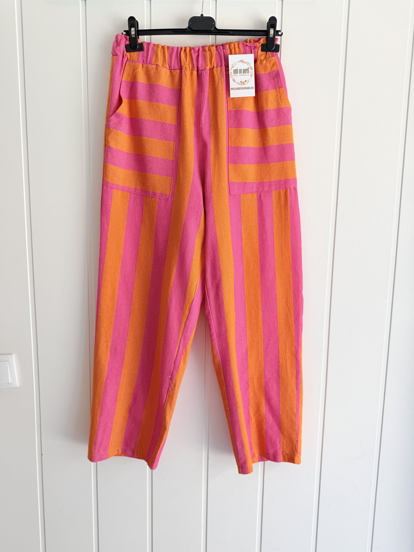 Pantalón Cascais naranja y fucsia