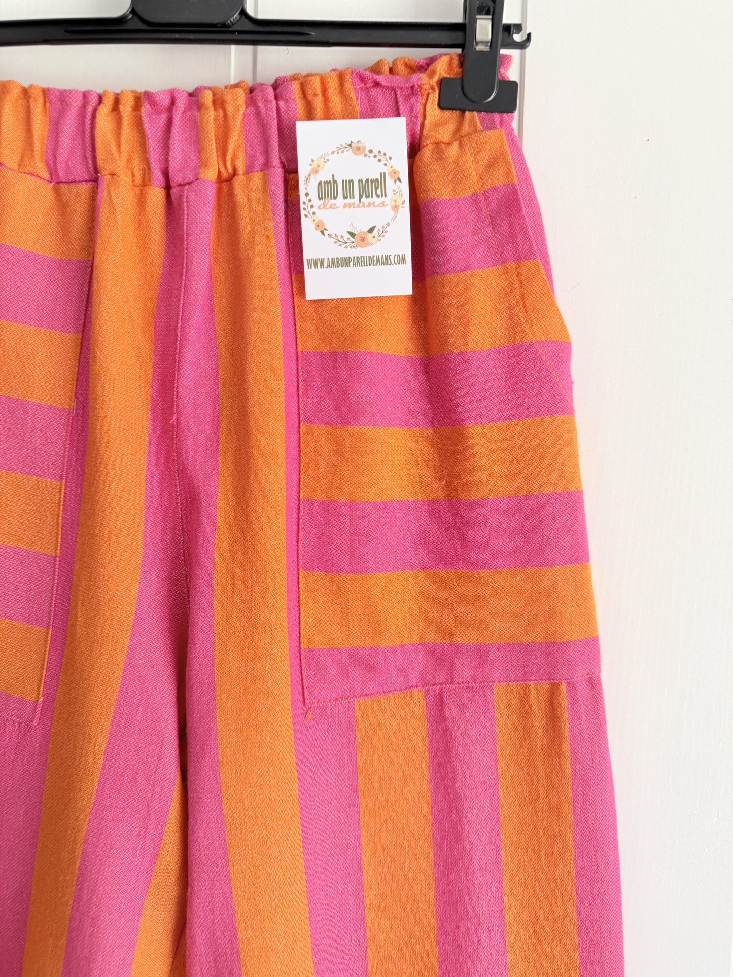 Pantalón Cascais naranja y fucsia
