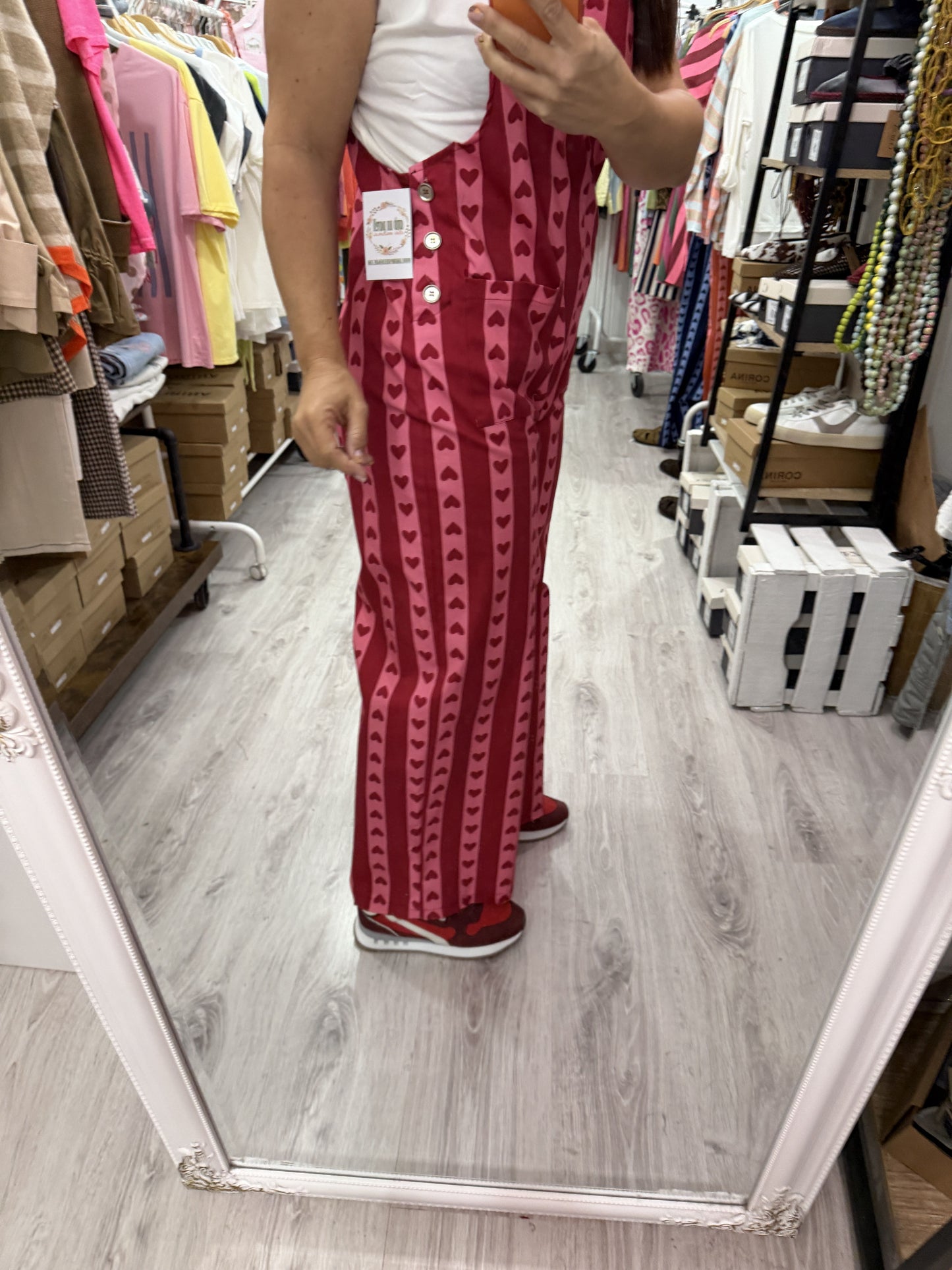 Peto Cuore rojo y fucsia