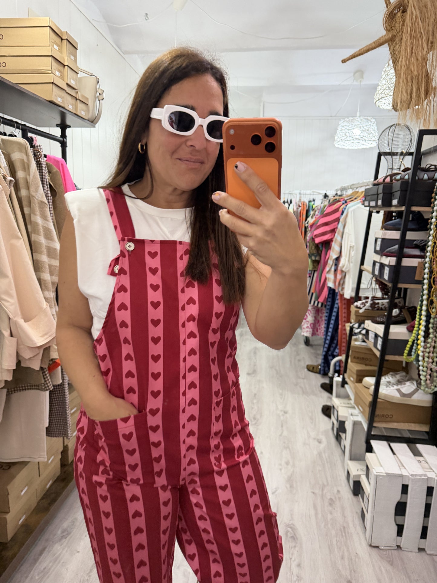 Peto Cuore rojo y fucsia