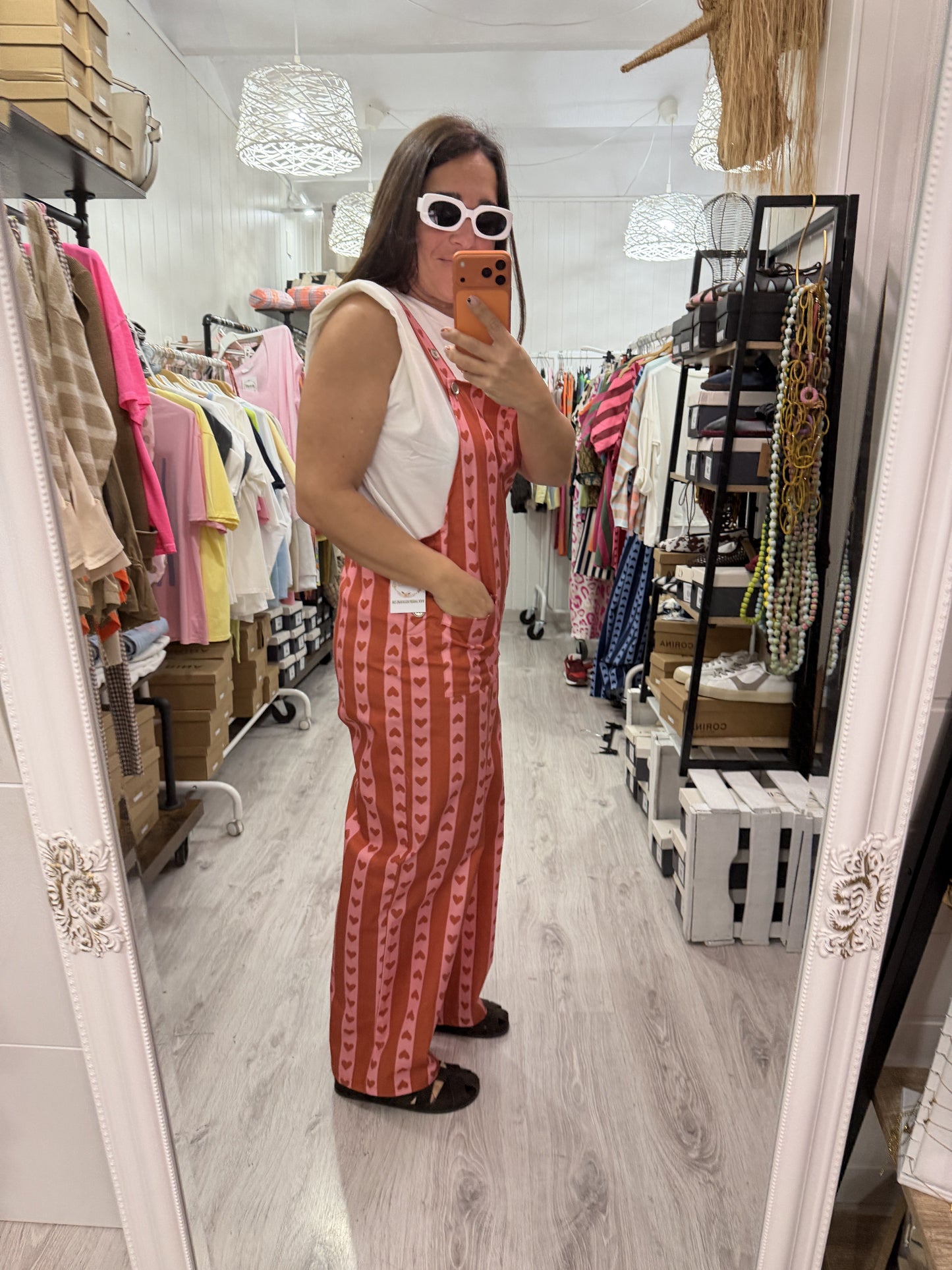Peto Cuore naranja y rosa