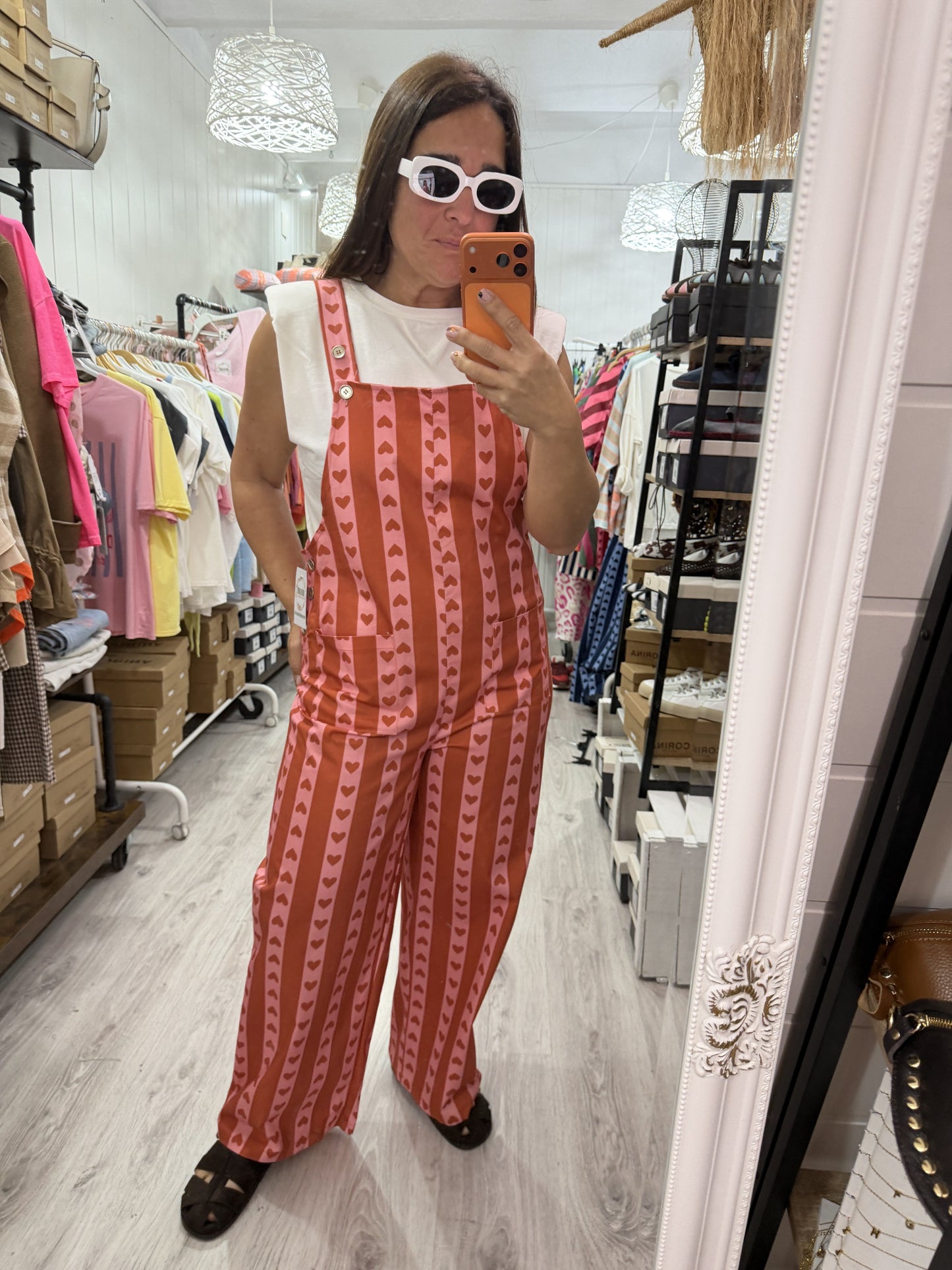 Peto Cuore naranja y rosa