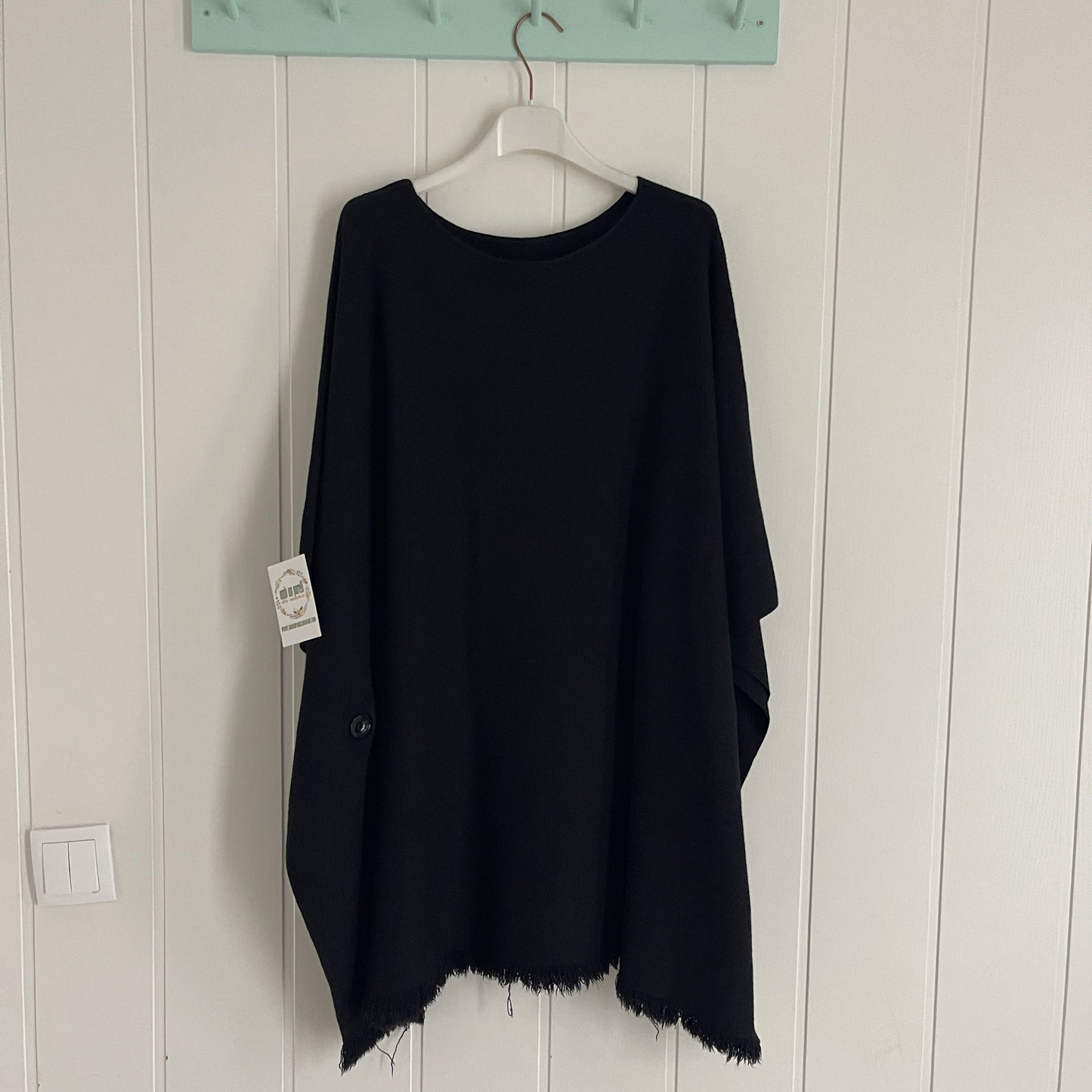 Poncho Fleco negro