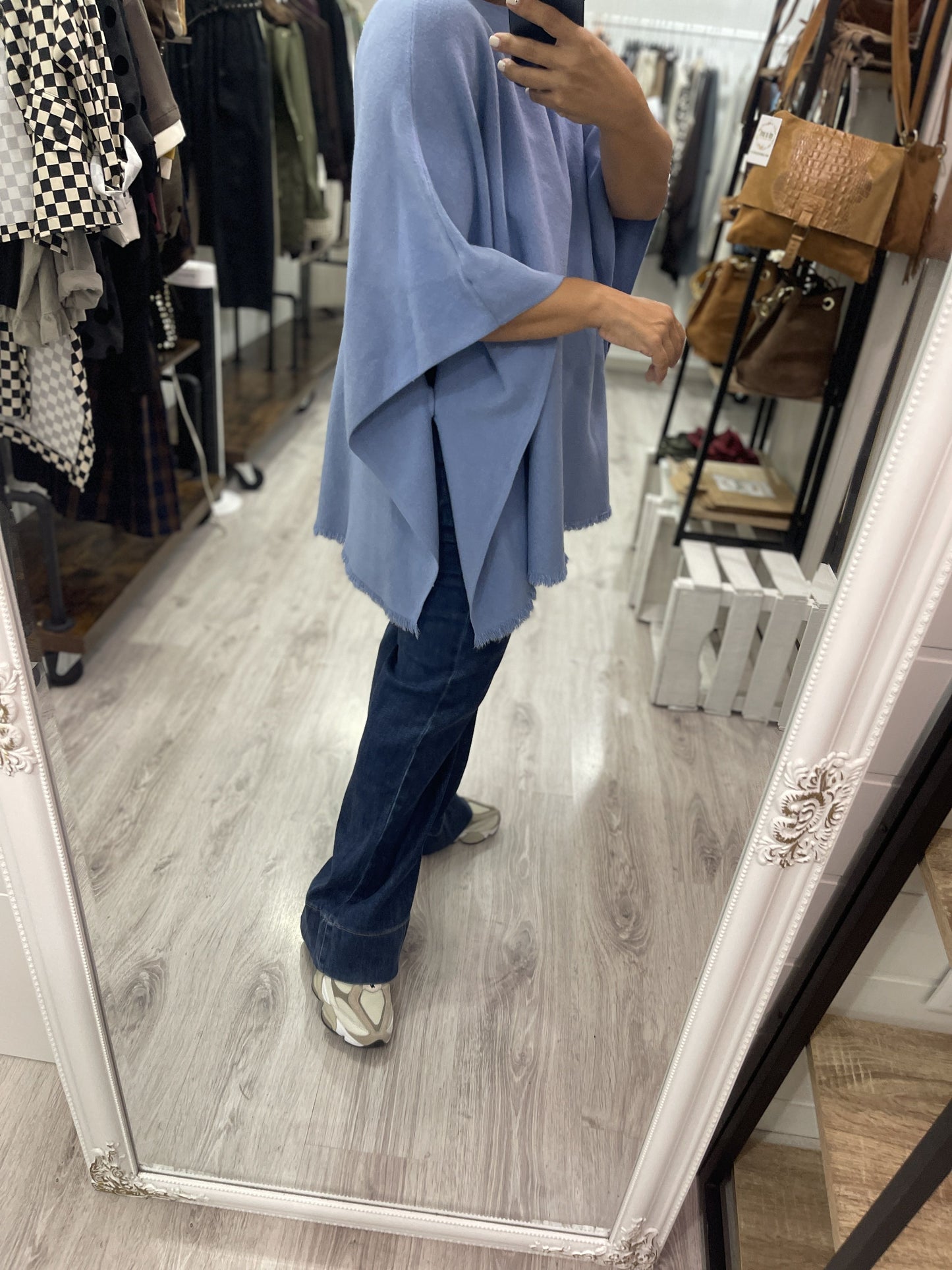 Poncho Fleco azul