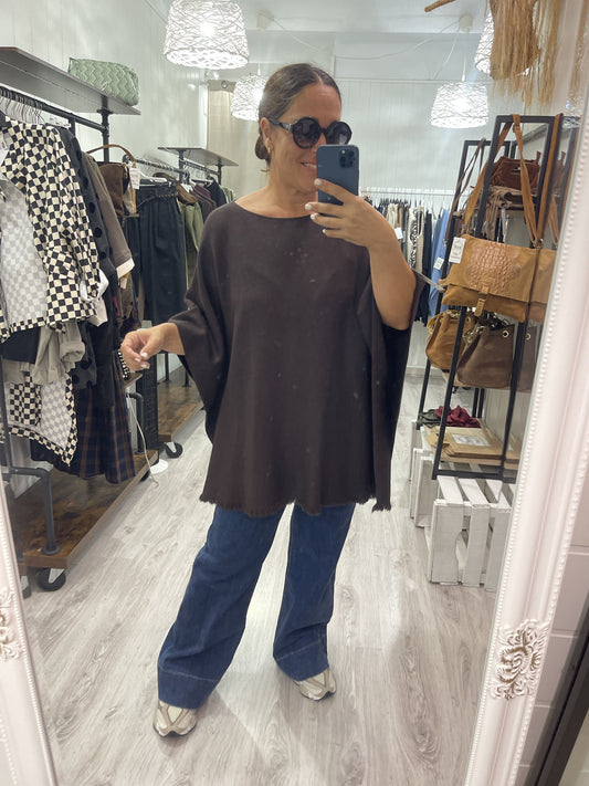 Poncho Fleco chocolate