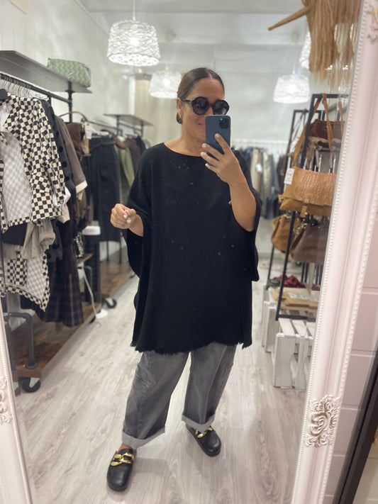 Poncho Fleco negro
