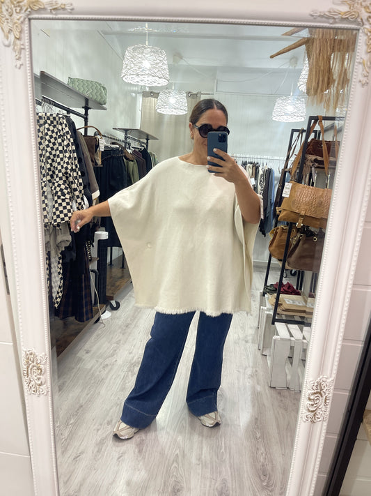 Poncho Fleco beige