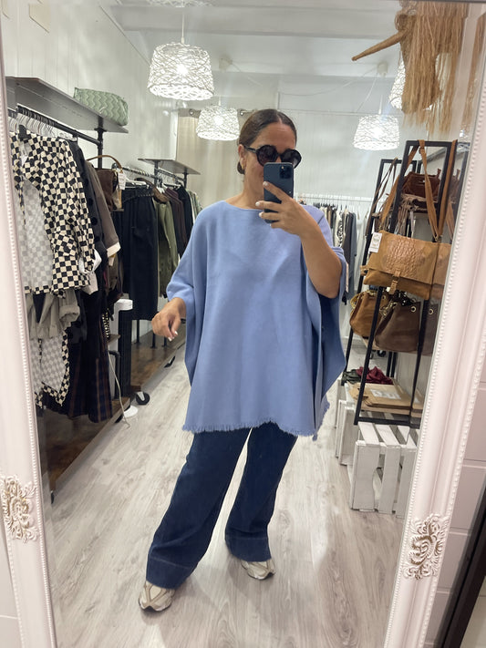 Poncho Fleco azul