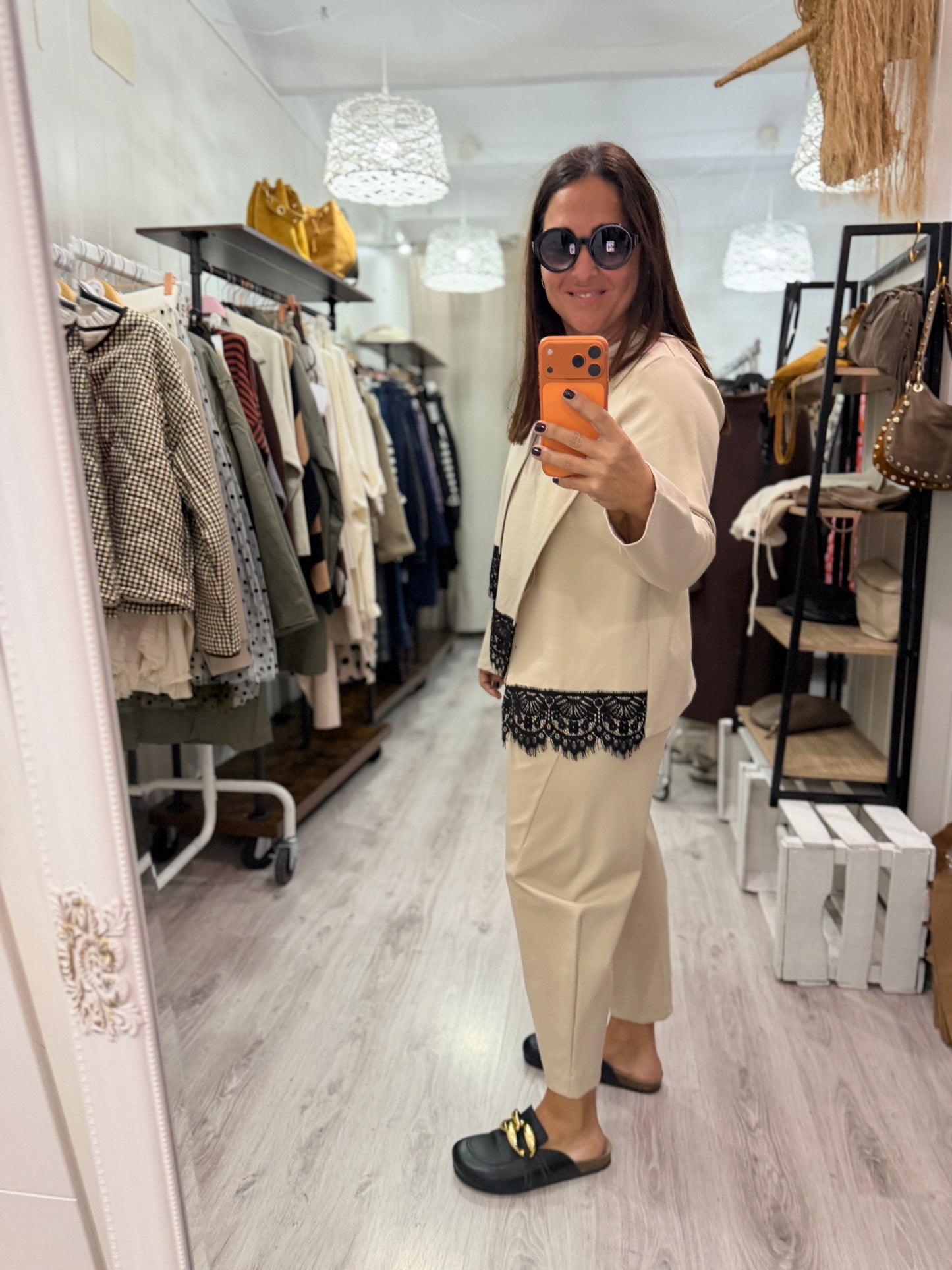 Sudadera Scala punto roma beige