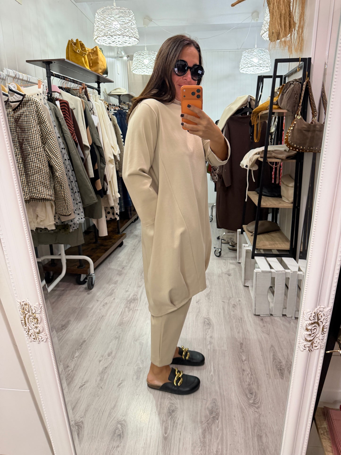 Vestido Jasone punto roma beige