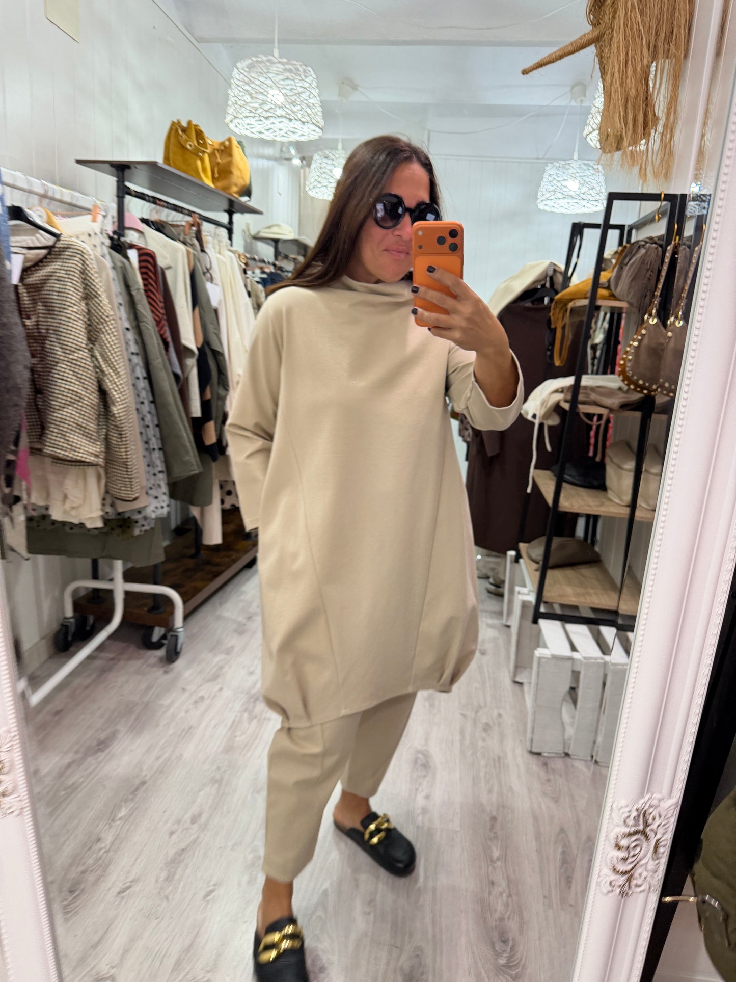 Vestido Jasone punto roma beige