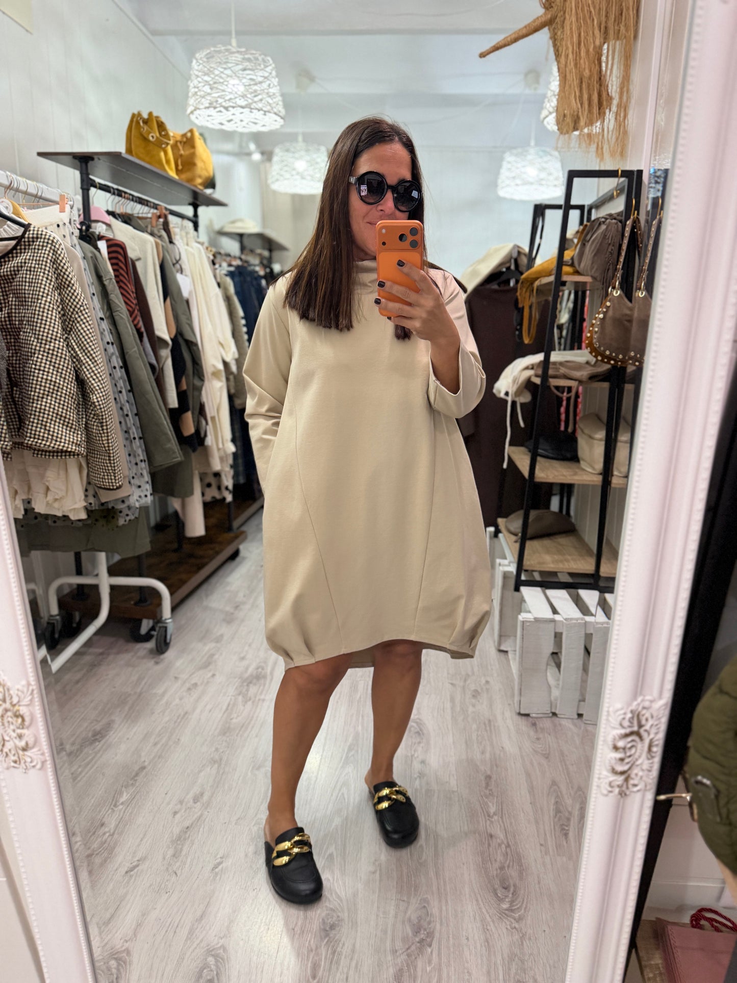 Vestido Jasone punto roma beige