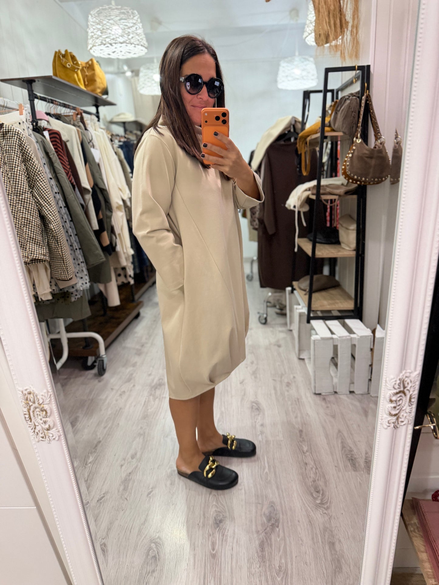 Vestido Jasone punto roma beige