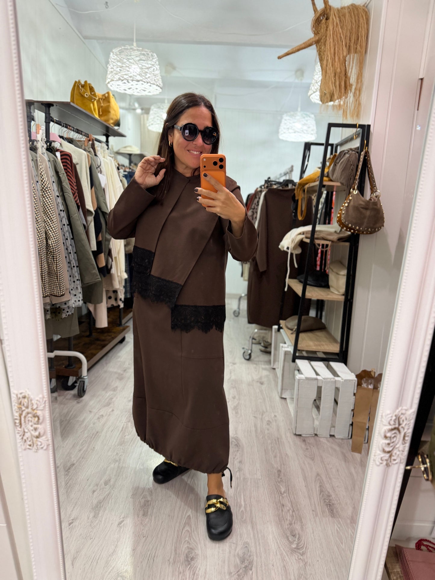 Sudadera Scala punto roma chocolate