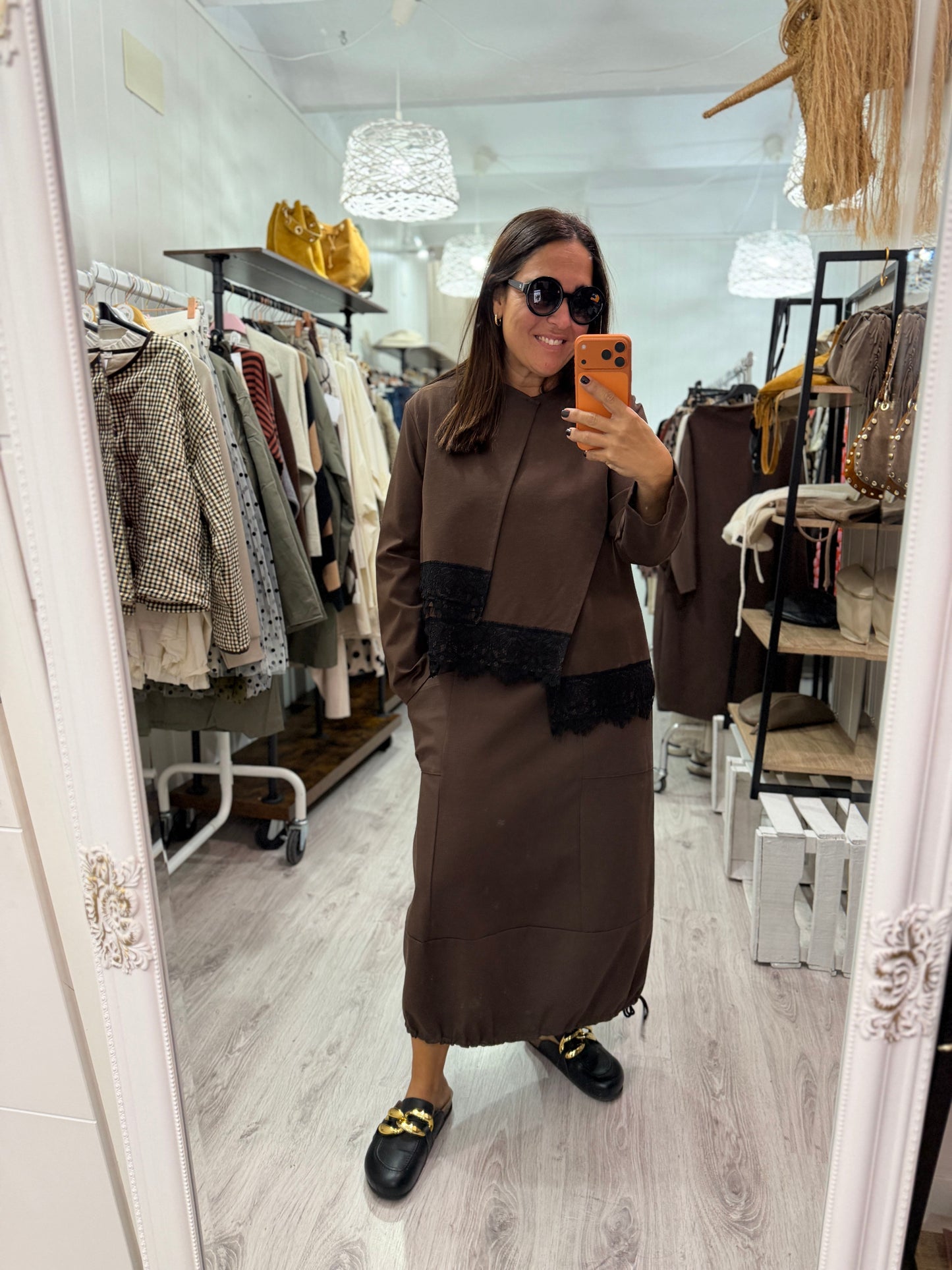 Sudadera Scala punto roma chocolate