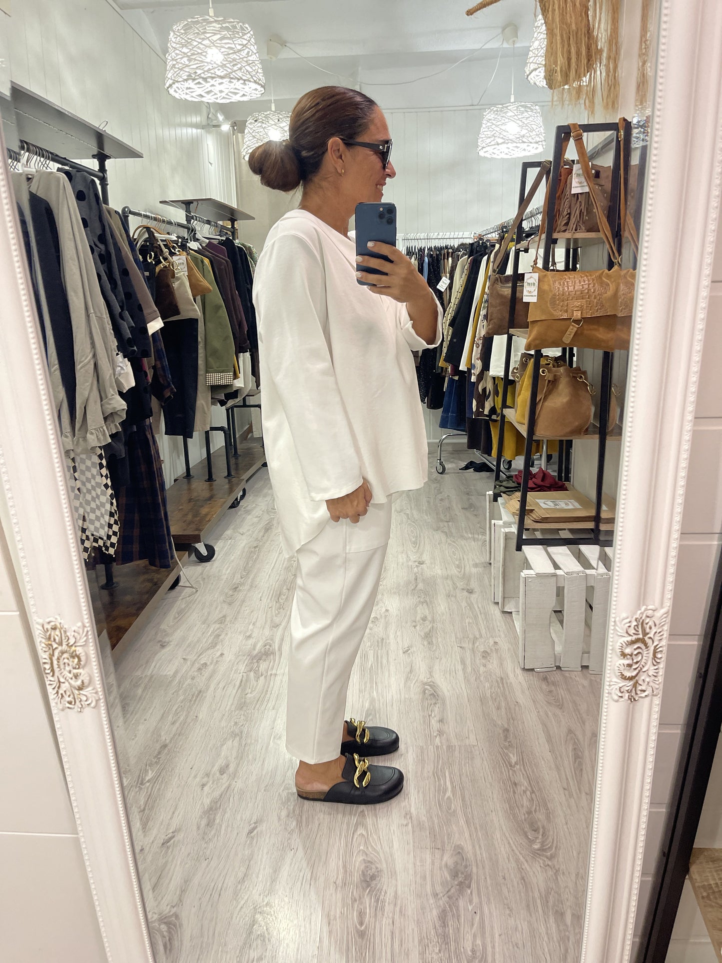 Sudadera Pico oversize punto roma blanco