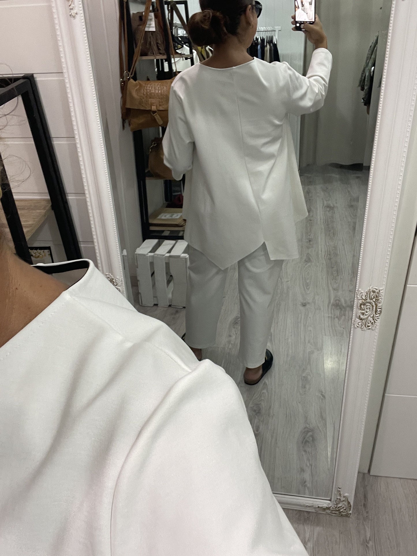 Sudadera Pico oversize punto roma blanco