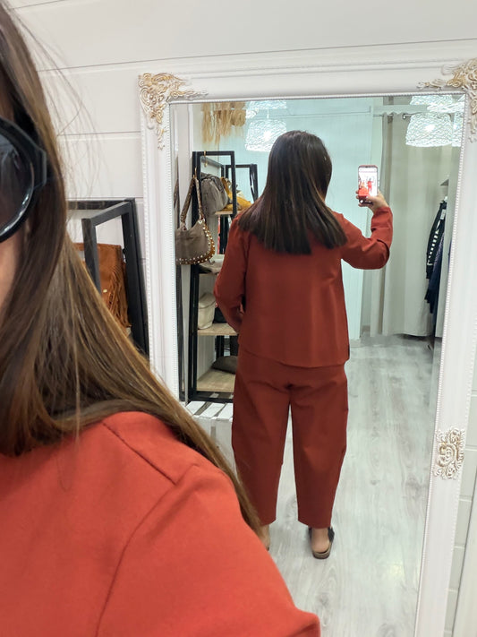 Pantalón Sendai Punto Roma teja