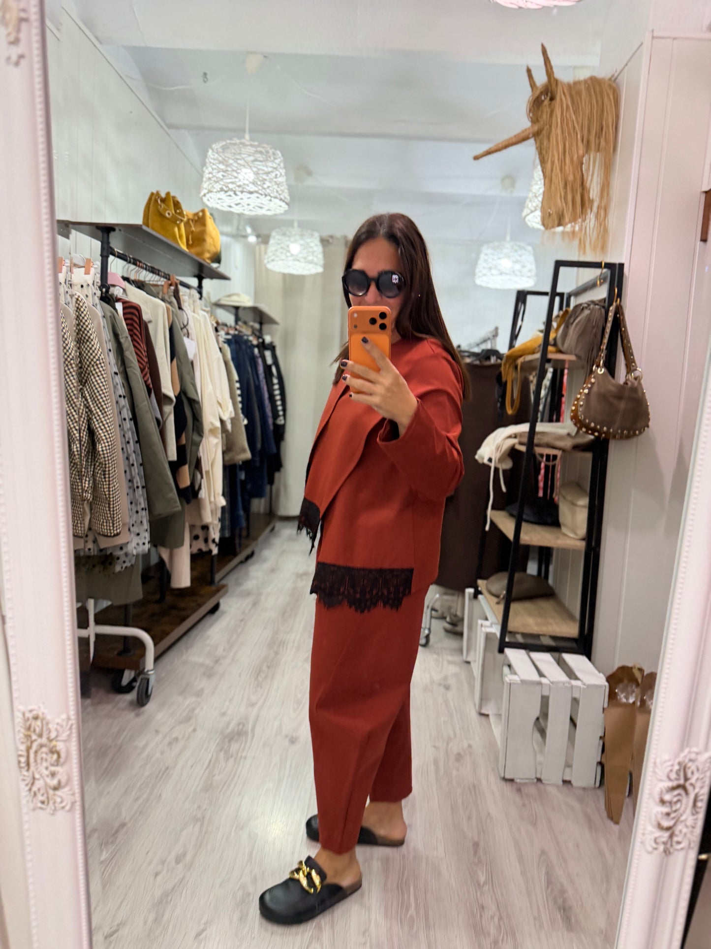 Sudadera Scala punto roma teja