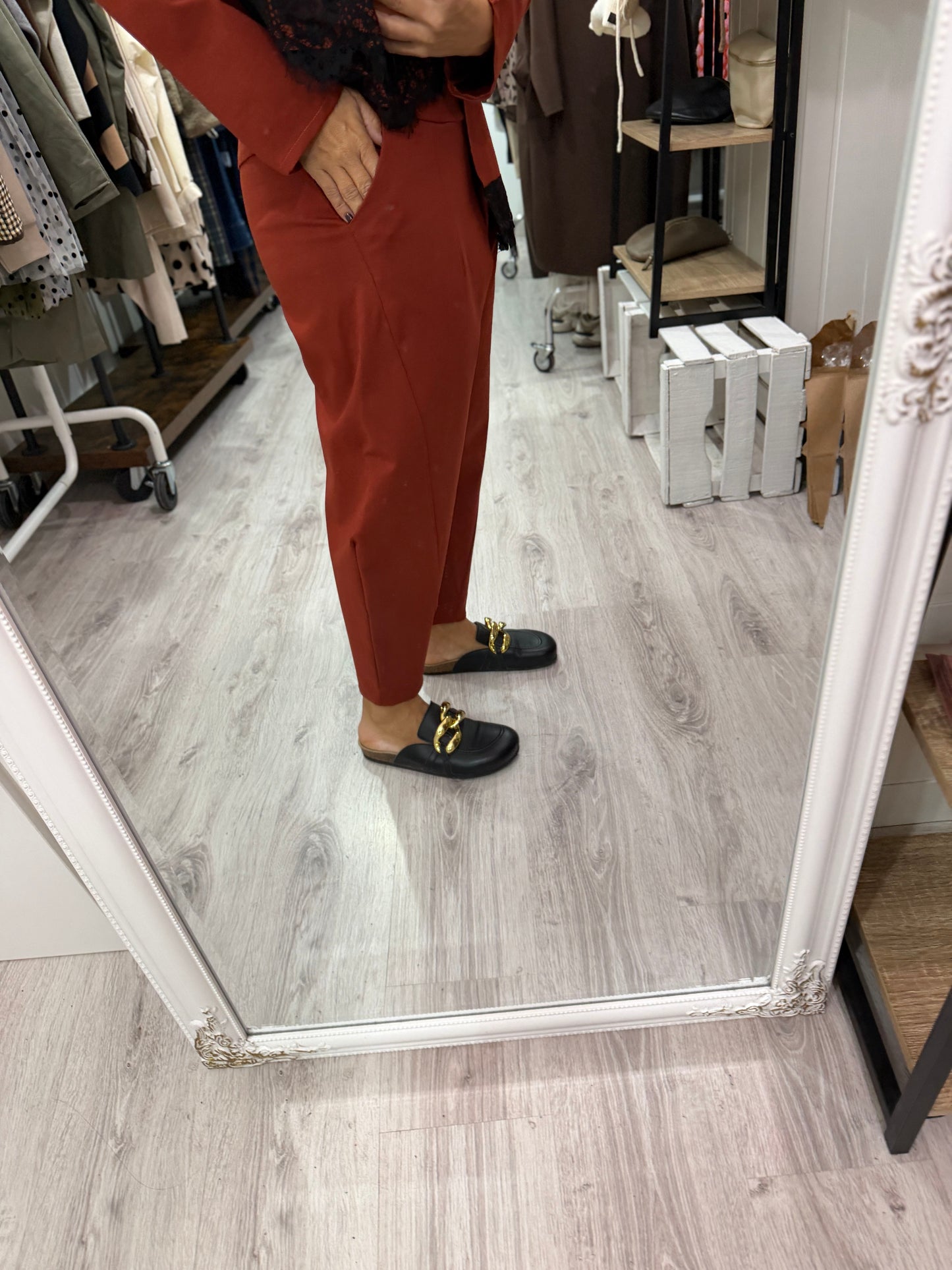 Pantalón Sendai Punto Roma teja