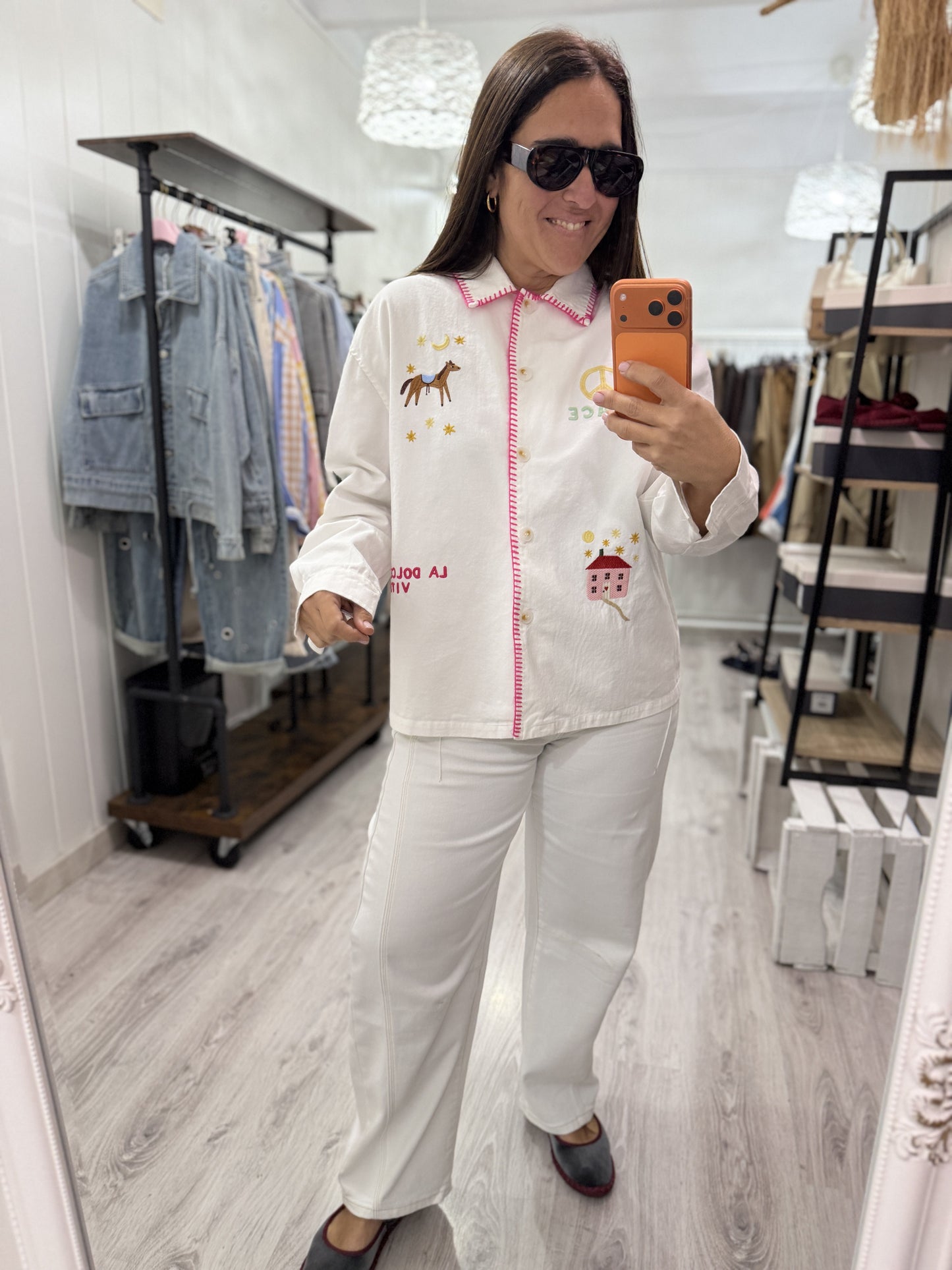 Sobrecamisa Dolce Vita jeans blanco