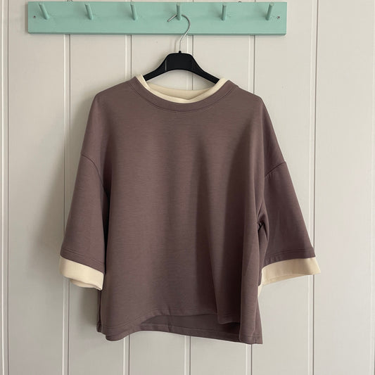 Sudadera Anna punto roma taupe