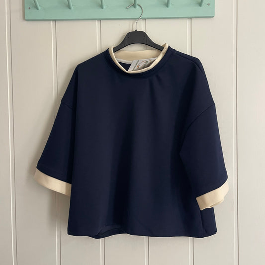 Sudadera Anna punto roma marino