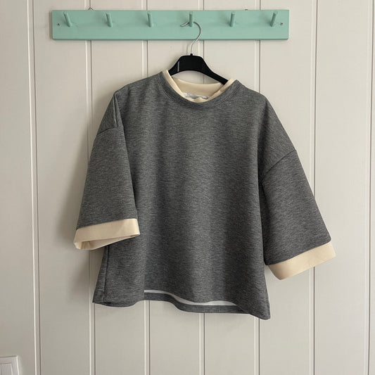 Sudadera Anna punto roma gris