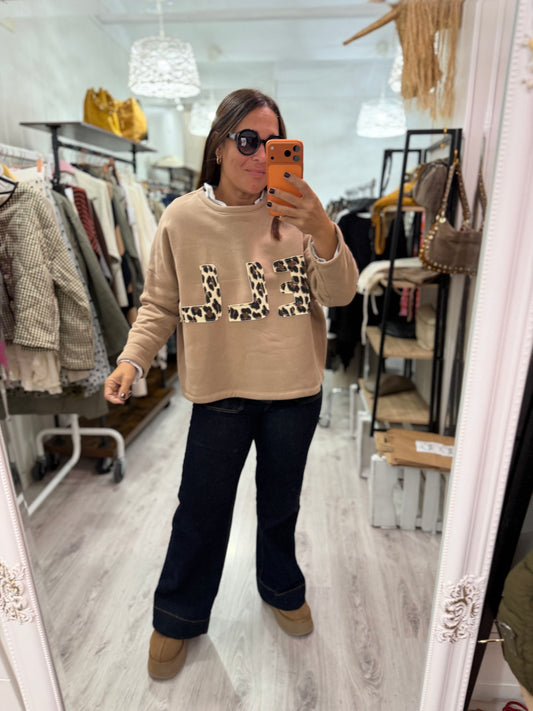 Sudadera Bella afelpada camel