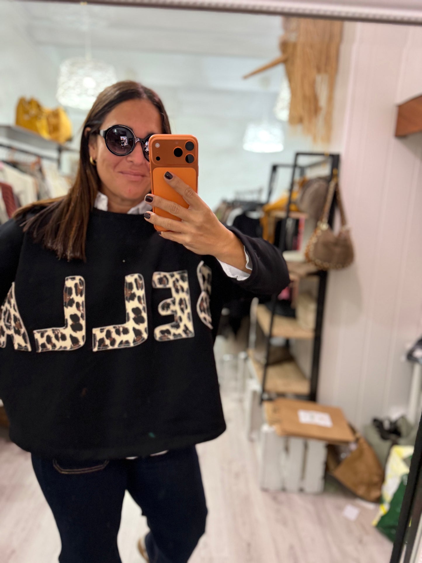 Sudadera Bella afelpada negro