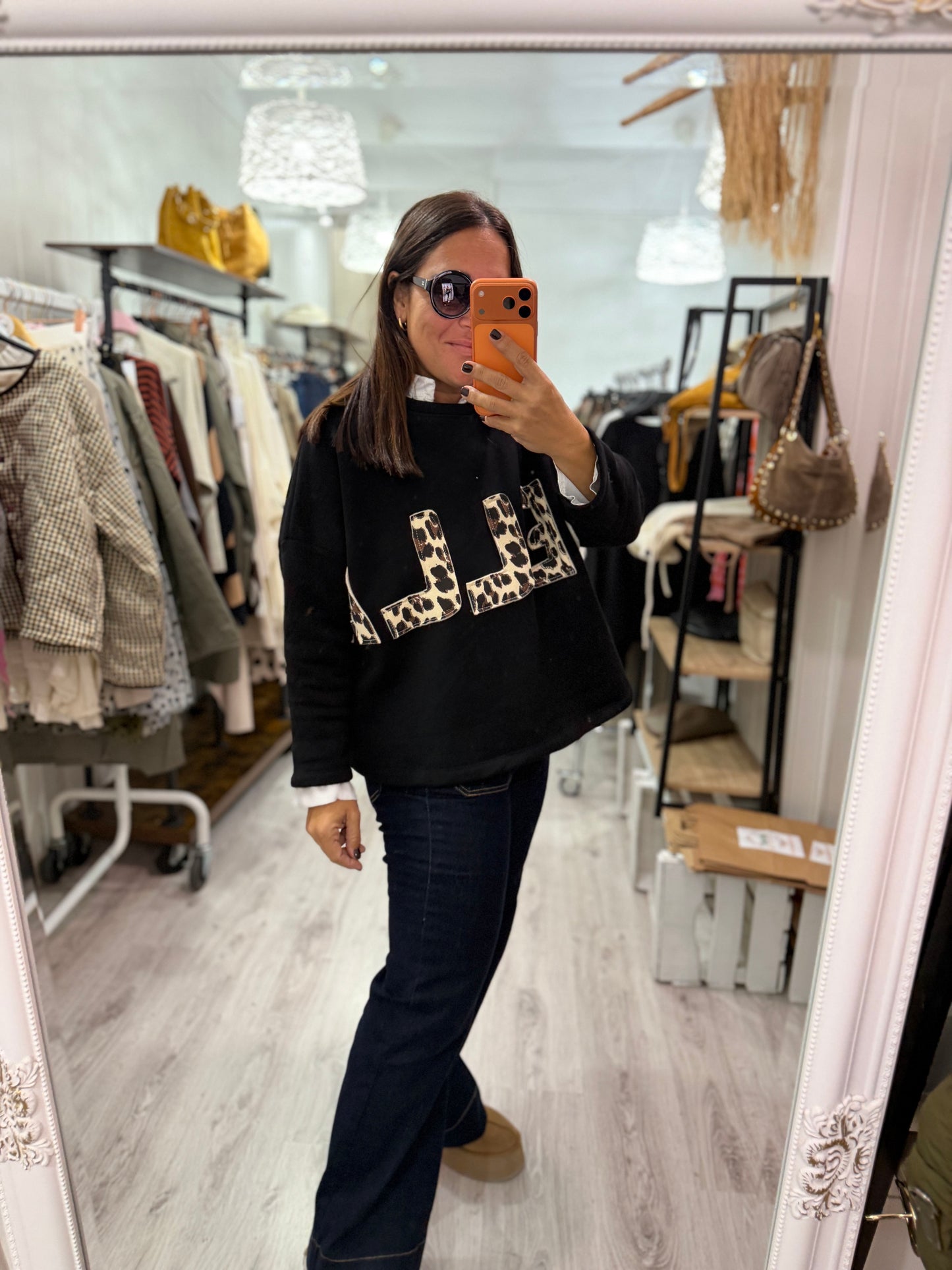 Sudadera Bella afelpada negro