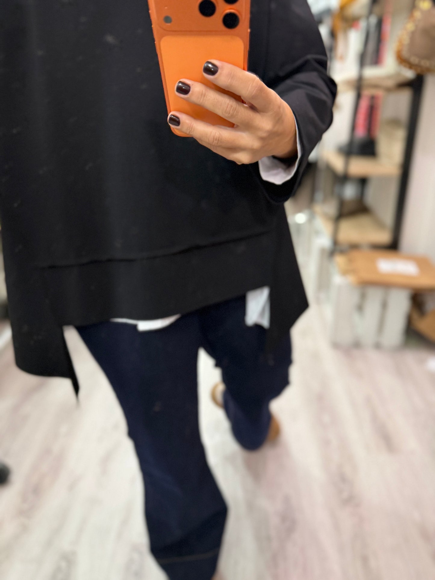 Sudadera Bowie punto roma negro