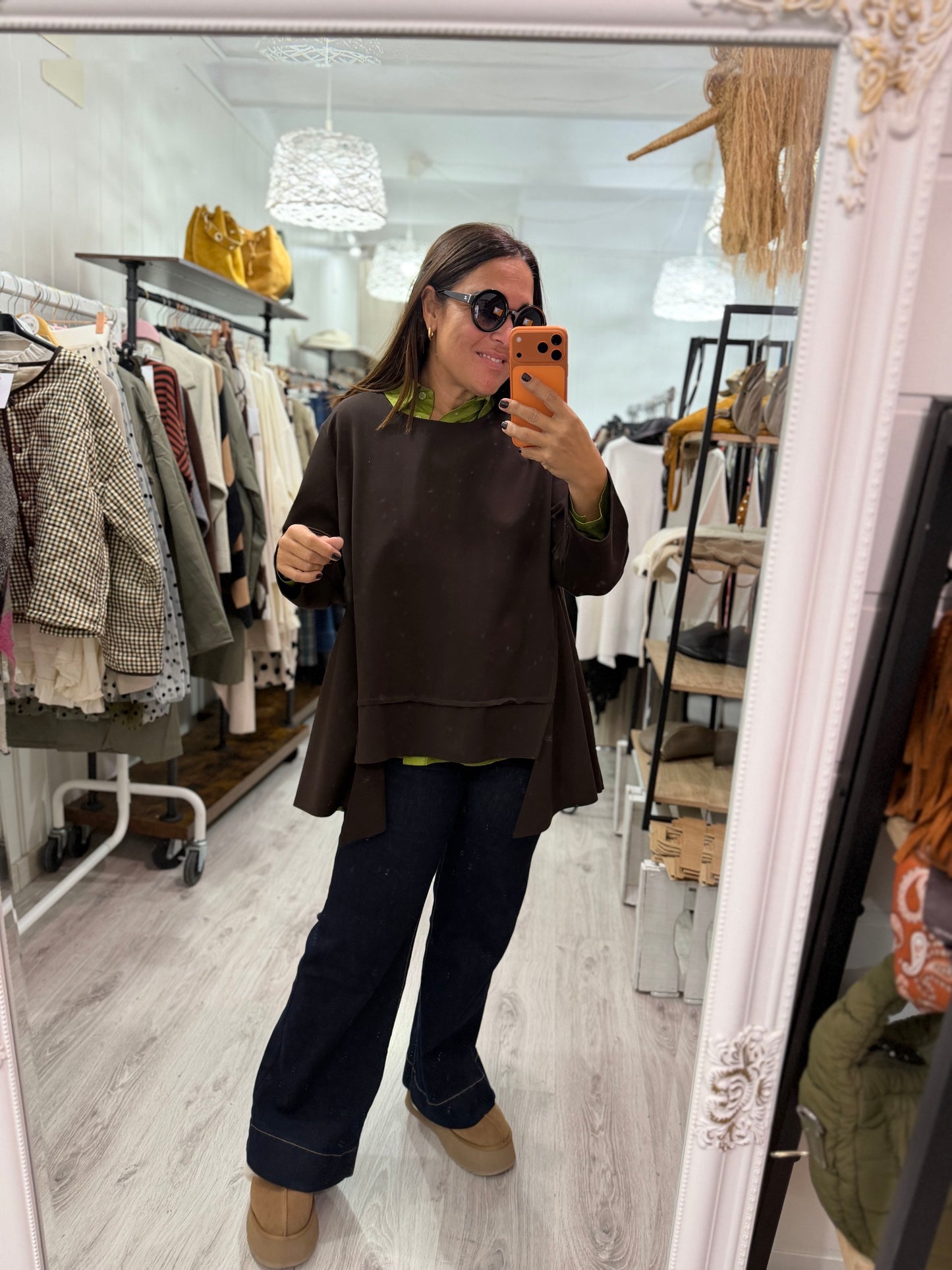 Sudadera Bowie punto roma chocolate