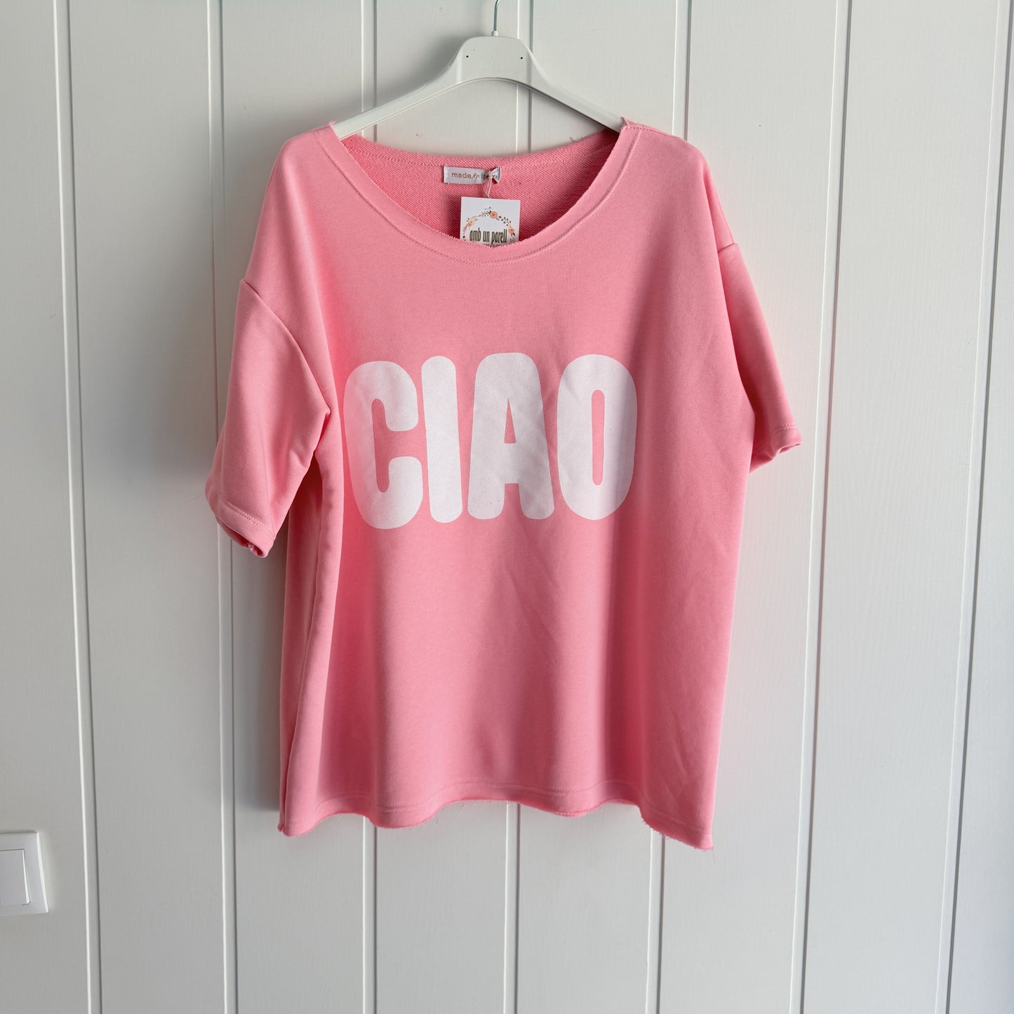 Sudadera Ciao manga corta rosa