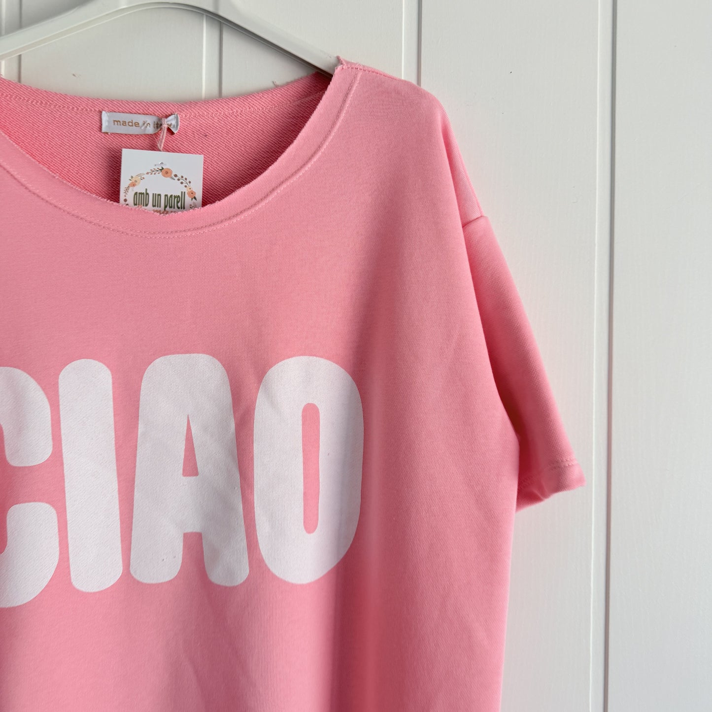 Sudadera Ciao manga corta rosa