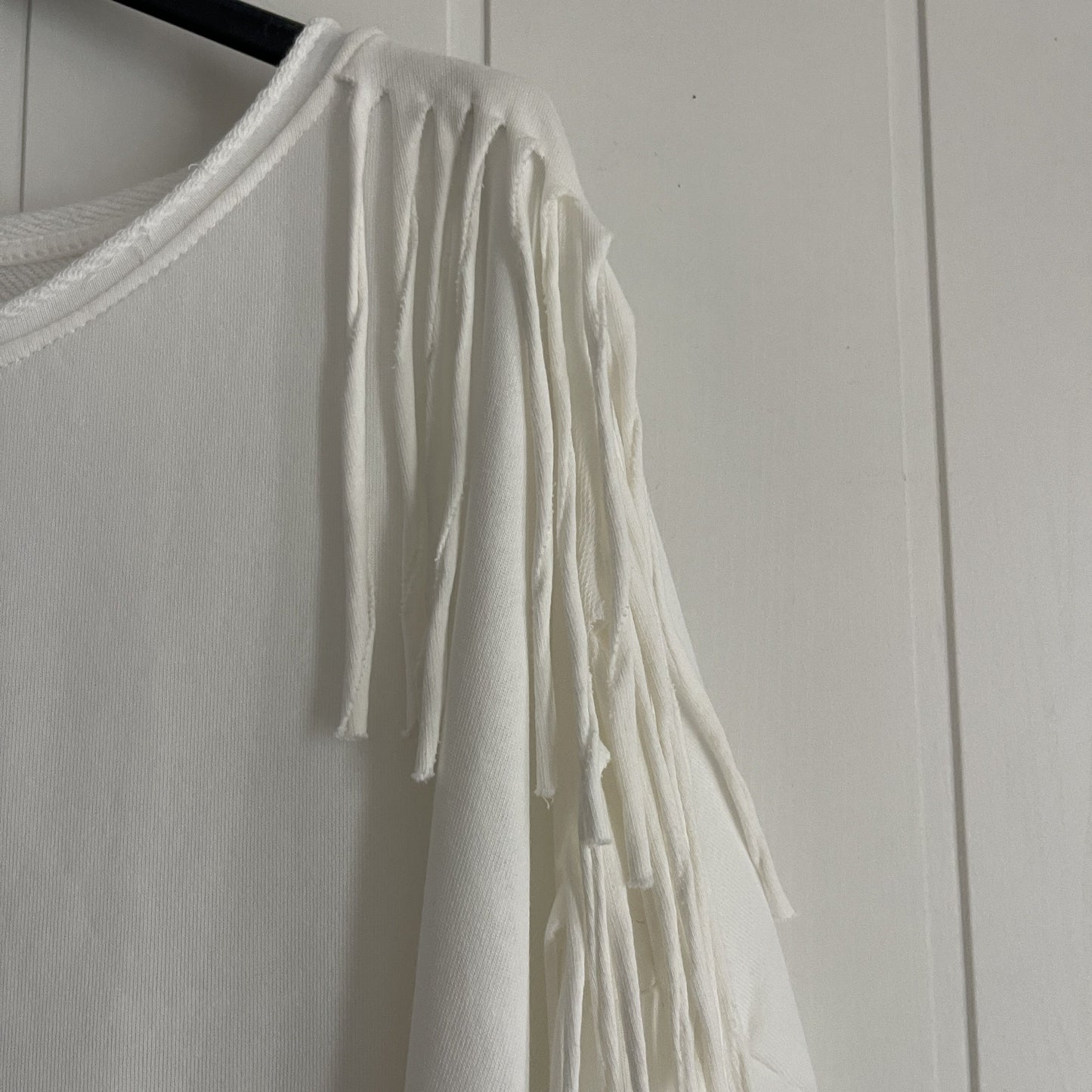 Sudadera Dakota flecos blanco