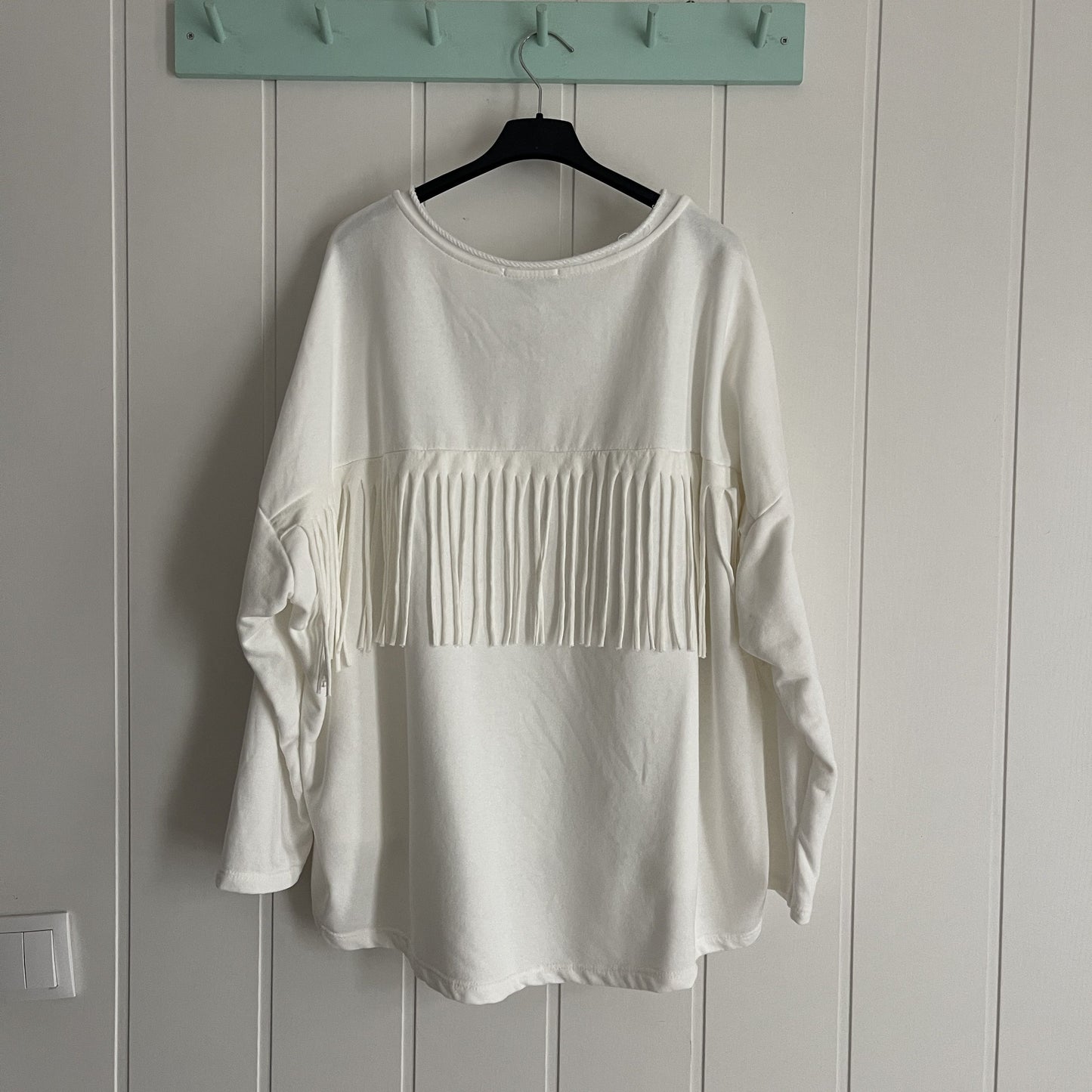 Sudadera Dakota flecos blanco