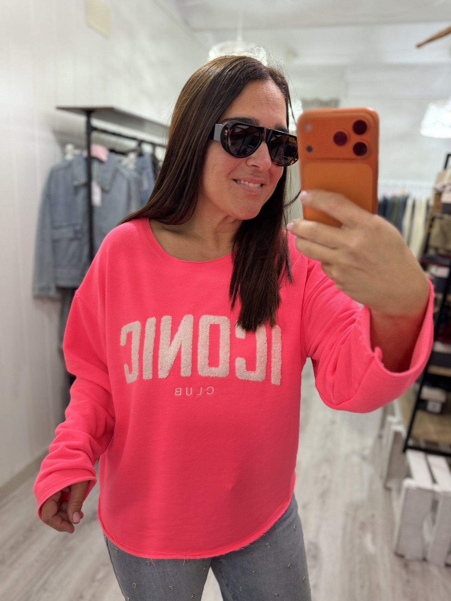 Sudadera Iconic Fluor Fucsia