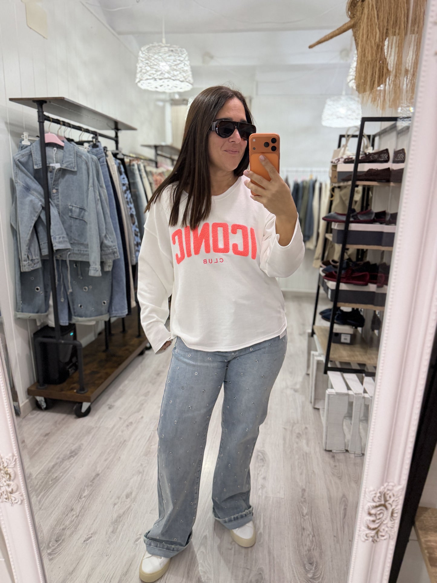 Sudadera Iconic Fluor Blanco