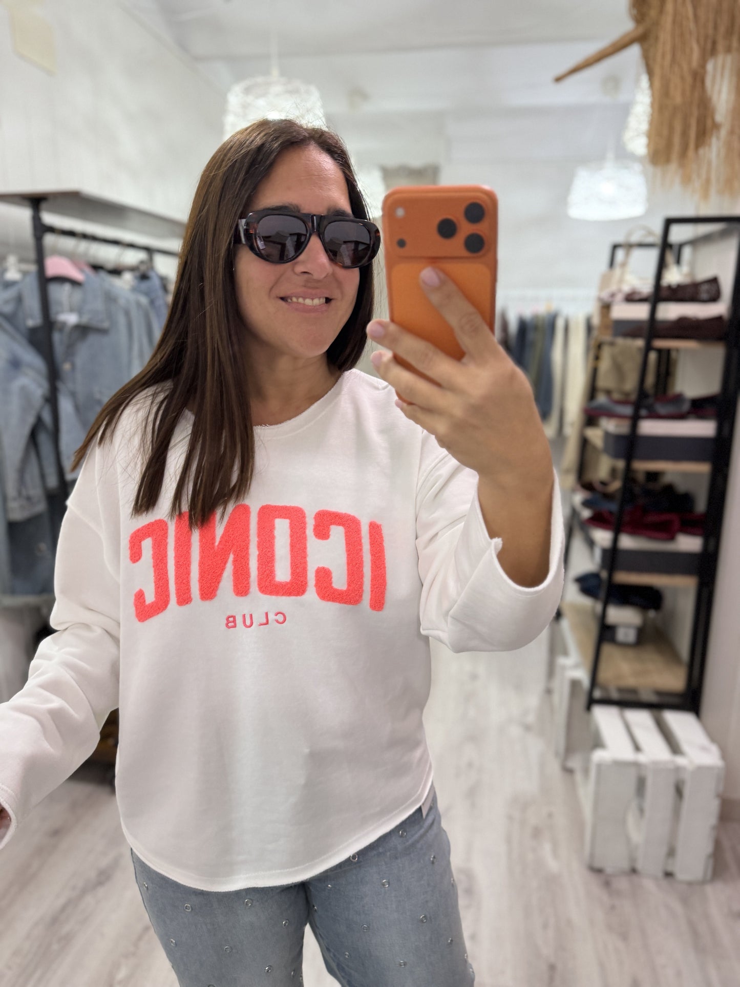 Sudadera Iconic Fluor Blanco