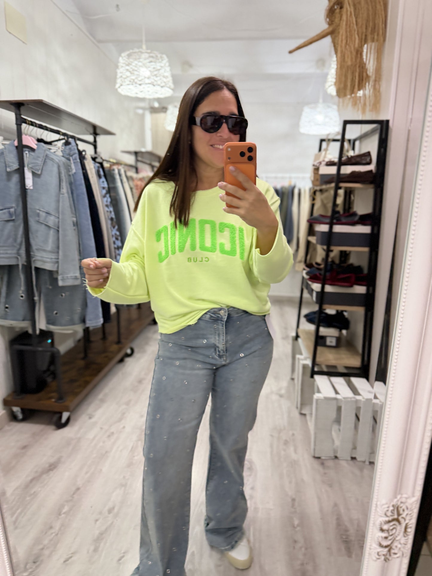 Sudadera Iconic Fluor amarillo