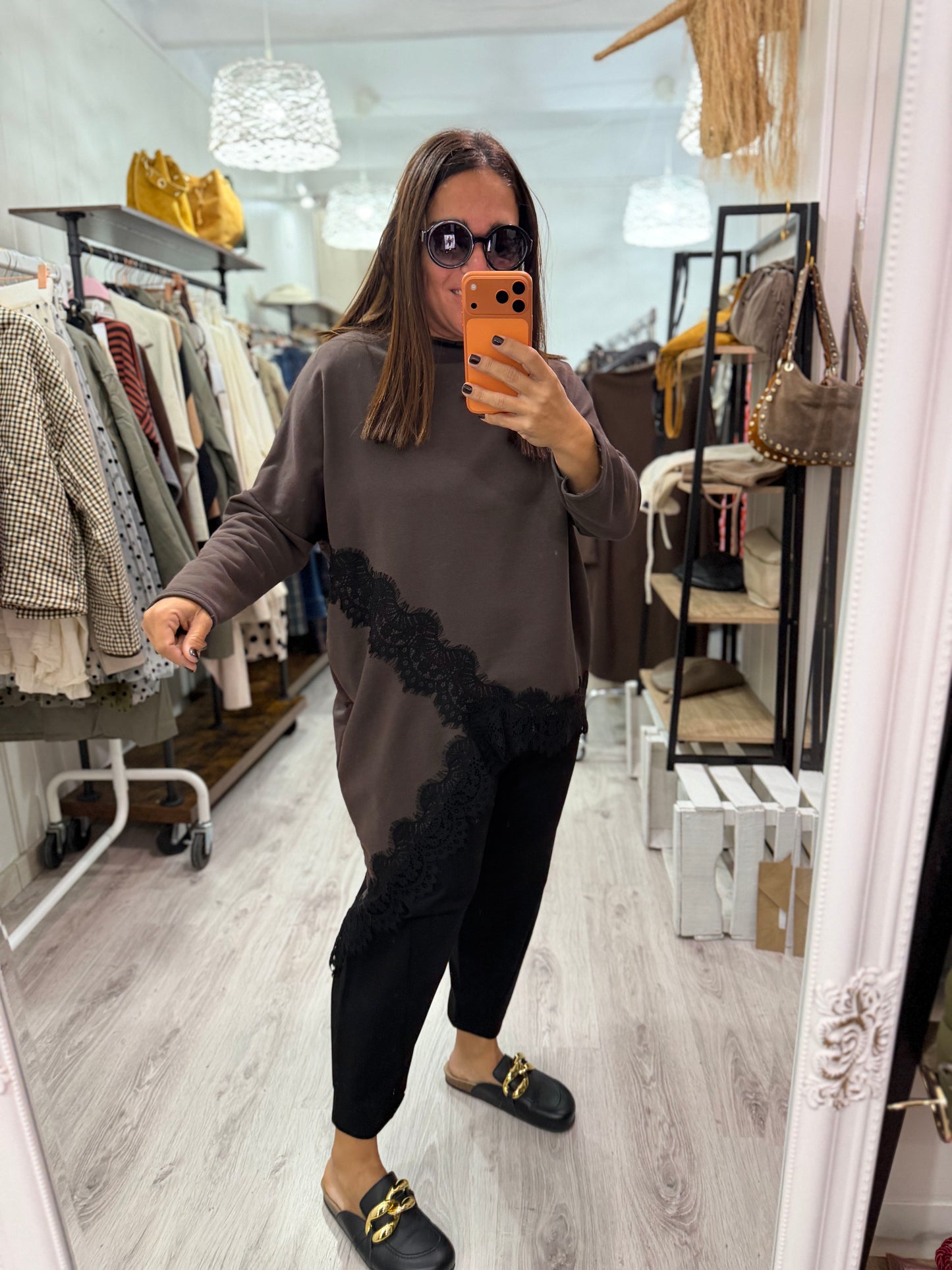 Sudadera Pico lencera chocolate