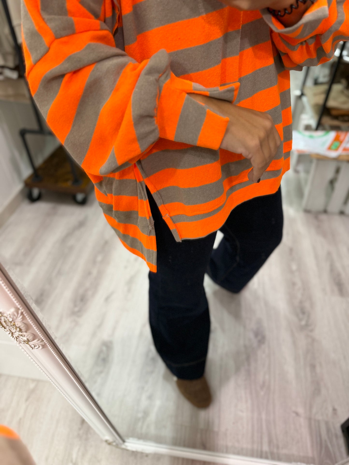 Sudadera Rugby oversize naranja fluor