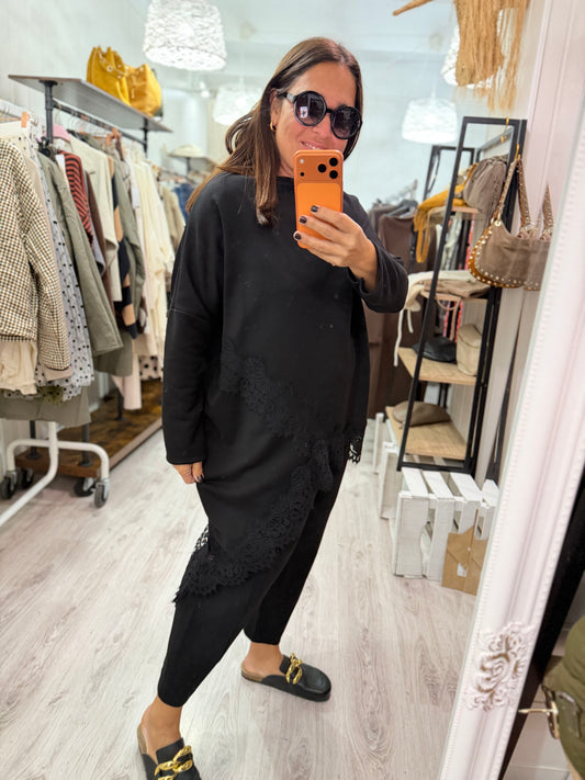 Sudadera Pico lencera negro