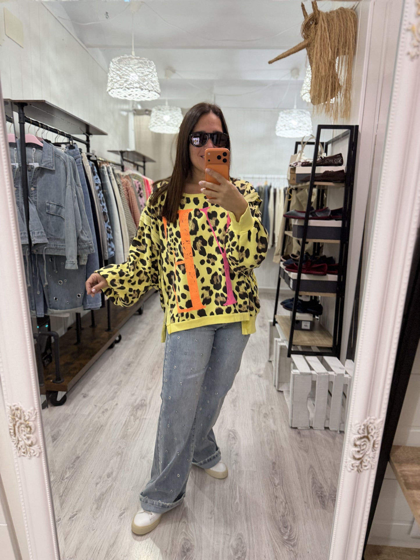 Sudadera Yeah oversize fluor amarillo