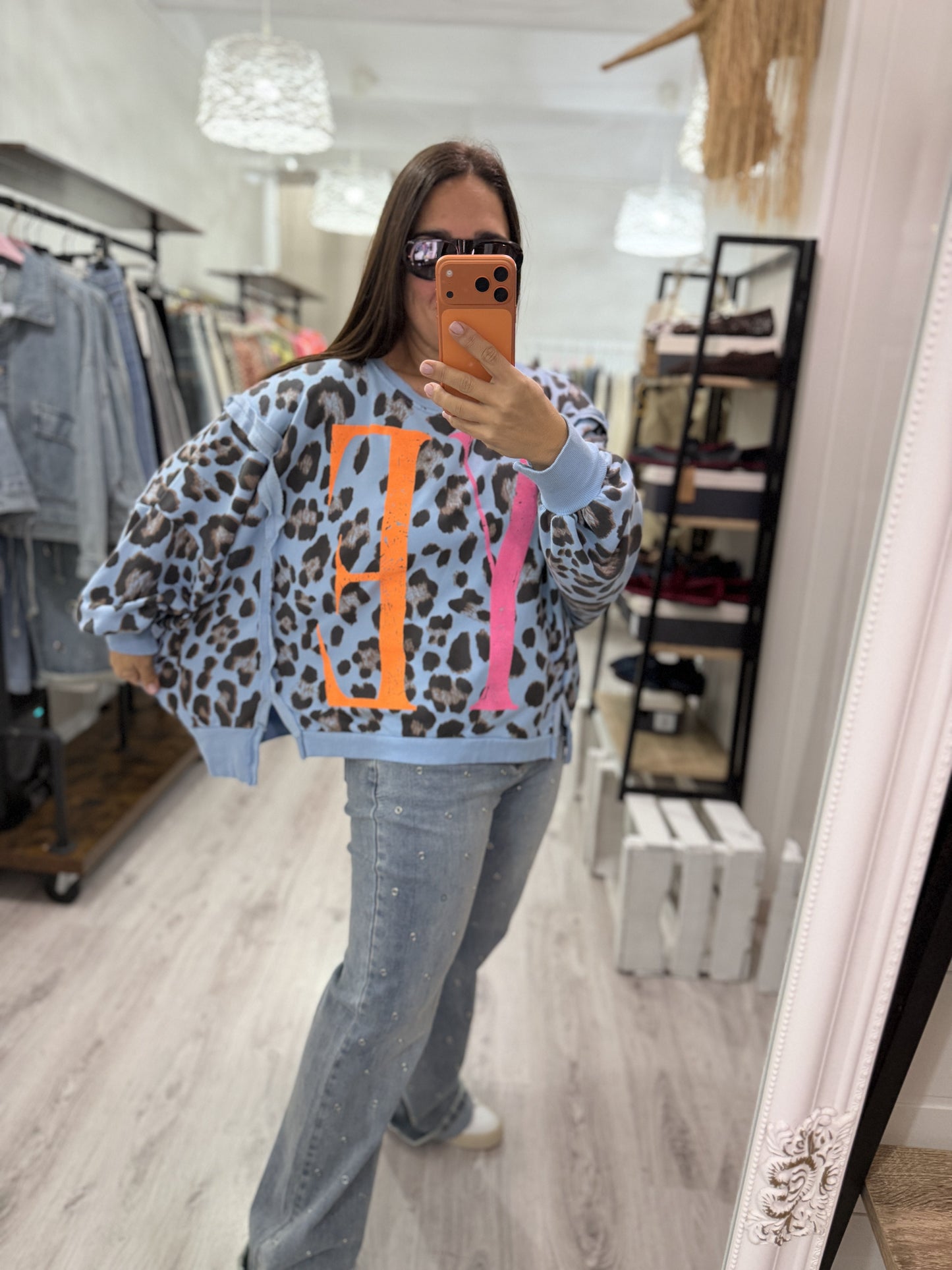 Sudadera Yeah oversize fluor azul