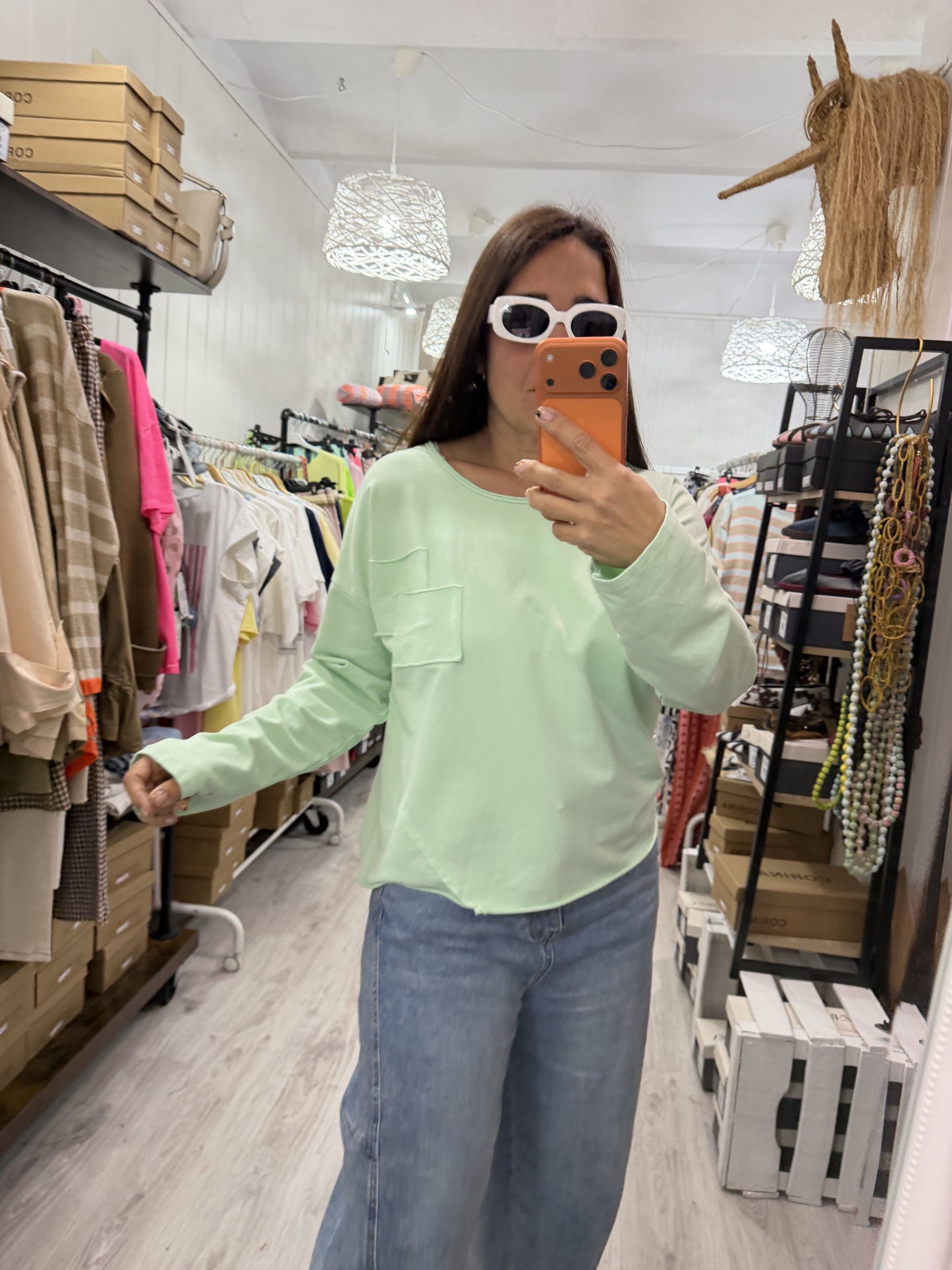 Sudadera Bolsillos mint